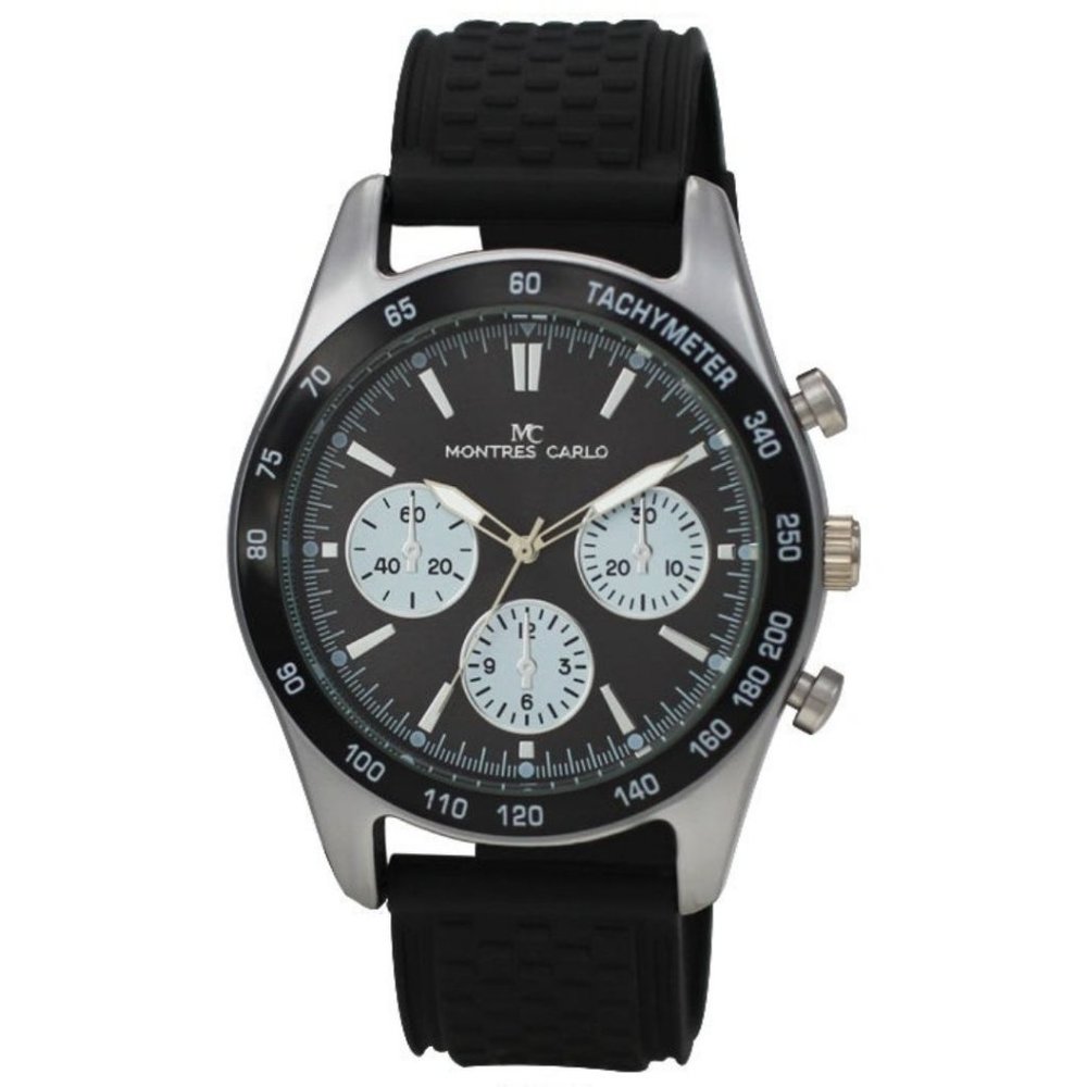 48mm Montres Carlo Classic Dress Men's Watch Silver Black Analog Quartz Luxury